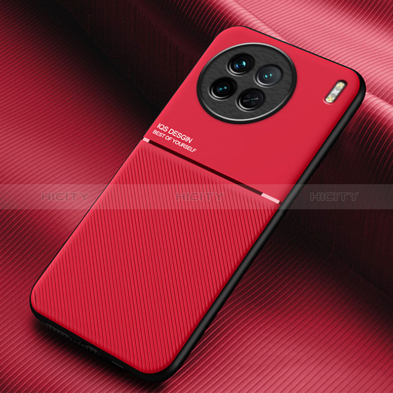 Funda Silicona Carcasa Ultrafina Goma con Magnetico para Vivo X90 5G Rojo