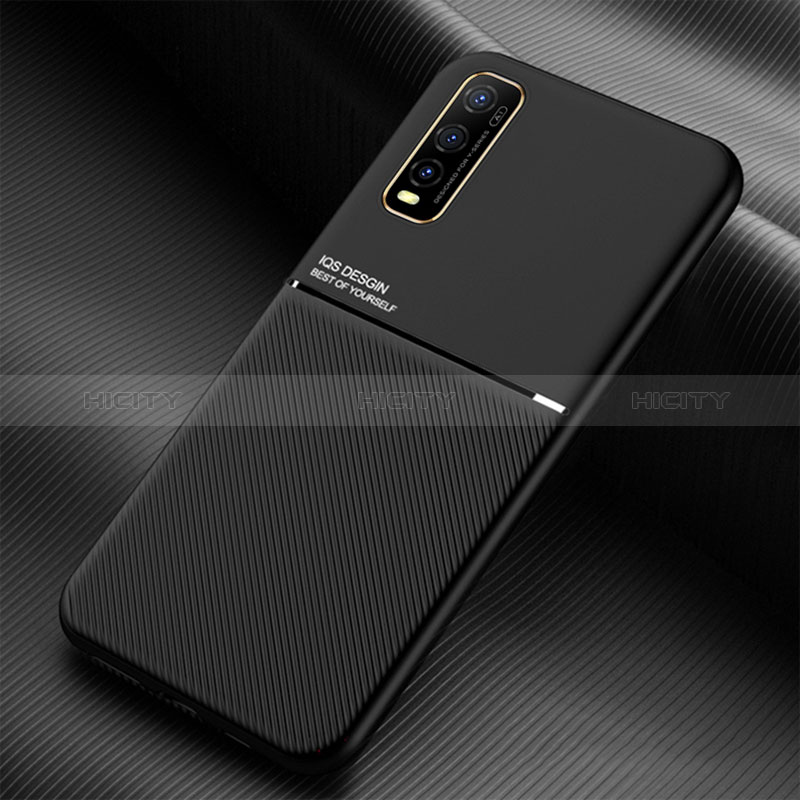 Funda Silicona Carcasa Ultrafina Goma con Magnetico para Vivo Y51s 5G Negro