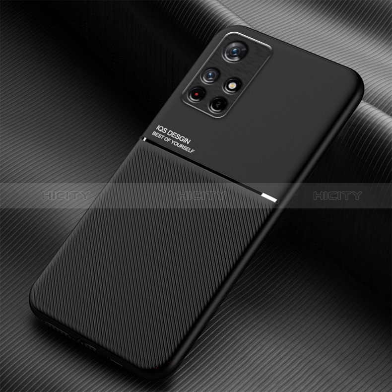 Funda Silicona Carcasa Ultrafina Goma con Magnetico para Xiaomi Poco M4 Pro 5G Negro