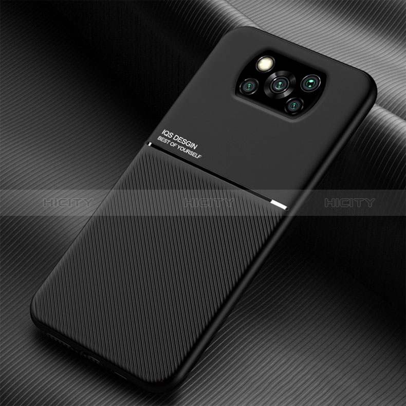 Funda Silicona Carcasa Ultrafina Goma con Magnetico para Xiaomi Poco X3 NFC Negro