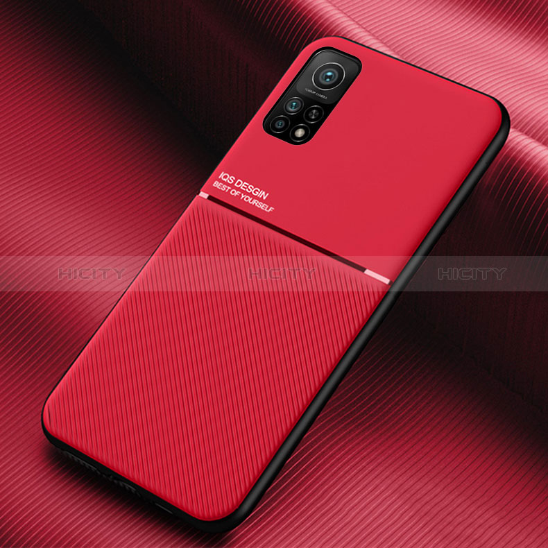 Funda Silicona Carcasa Ultrafina Goma con Magnetico para Xiaomi Redmi K30S 5G Rojo
