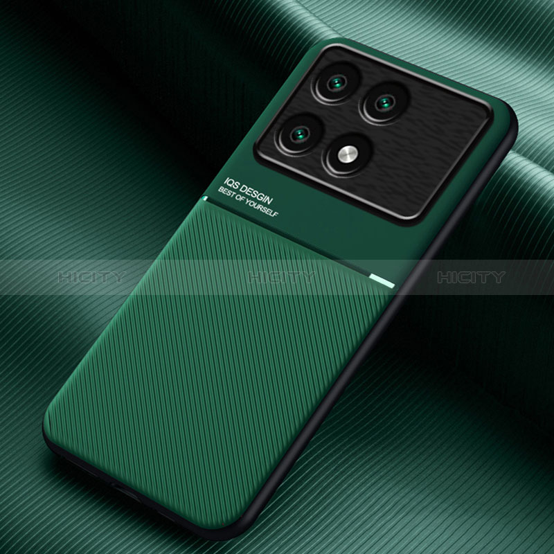 Funda Silicona Carcasa Ultrafina Goma con Magnetico para Xiaomi Redmi K70 5G Verde