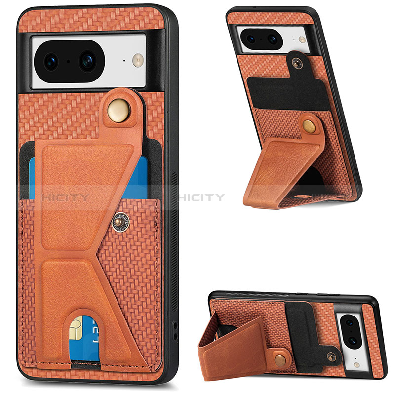 Funda Silicona Carcasa Ultrafina Goma con Magnetico S01D para Google Pixel 8 5G Marron