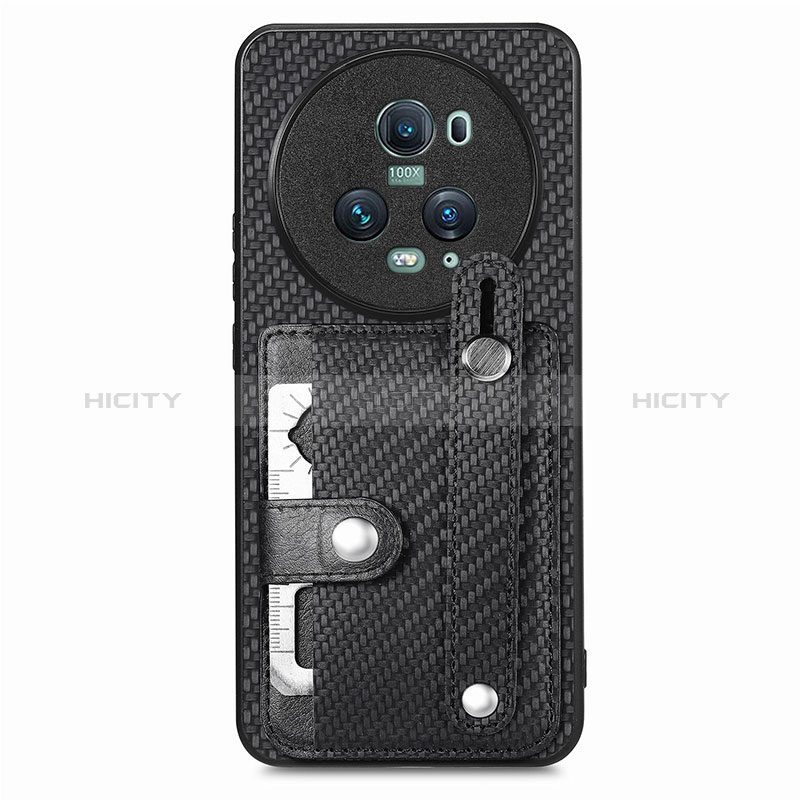 Funda Silicona Carcasa Ultrafina Goma con Magnetico S01D para Huawei Honor Magic5 Pro 5G Negro