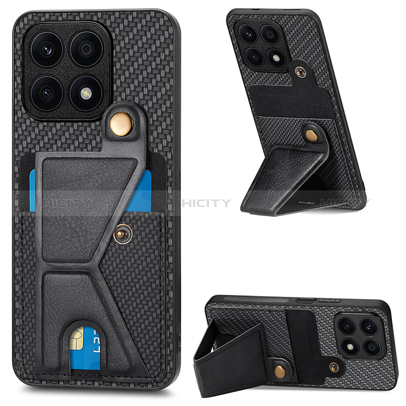 Funda Silicona Carcasa Ultrafina Goma con Magnetico S01D para Huawei Honor X8a 4G Negro