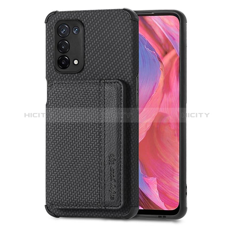 Funda Silicona Carcasa Ultrafina Goma con Magnetico S01D para Oppo A54 5G Negro