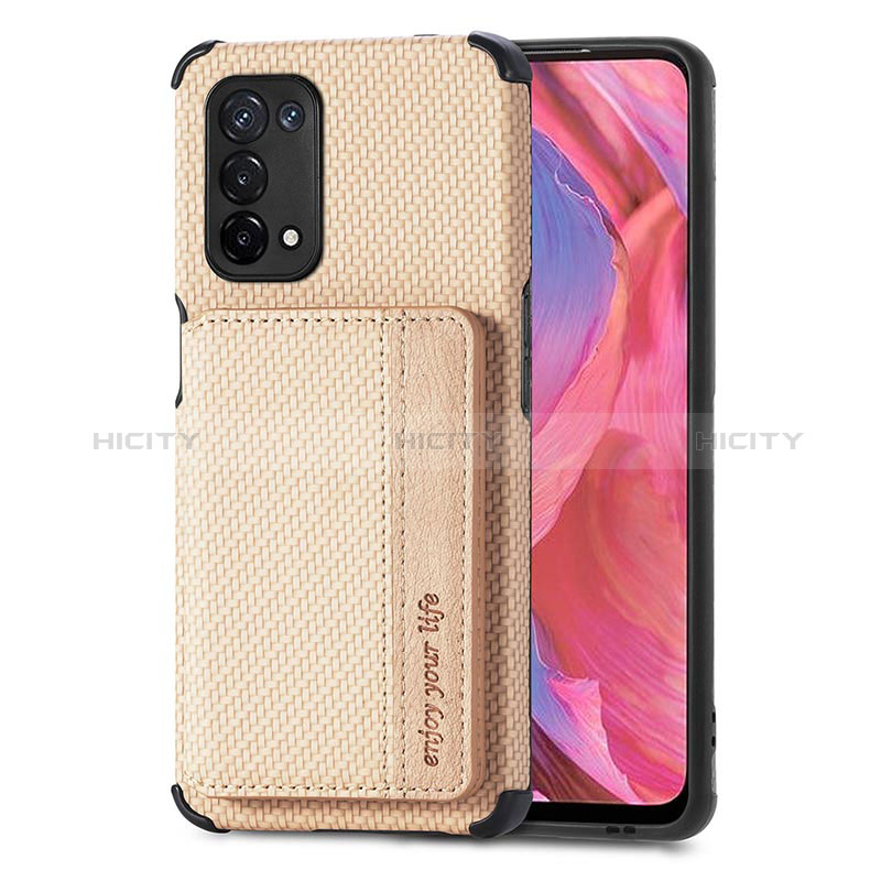 Funda Silicona Carcasa Ultrafina Goma con Magnetico S01D para Oppo A74 5G Oro