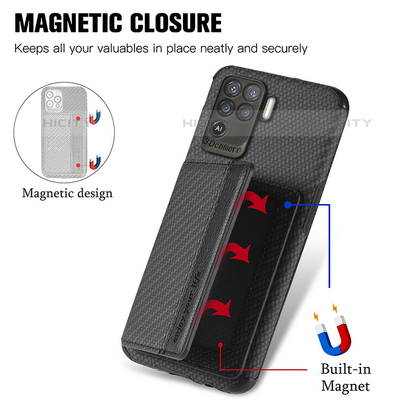 Funda Silicona Carcasa Ultrafina Goma con Magnetico S01D para Oppo F19 Pro