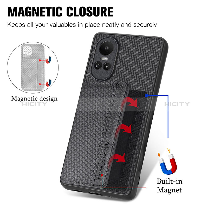 Funda Silicona Carcasa Ultrafina Goma con Magnetico S01D para Oppo Reno10 5G