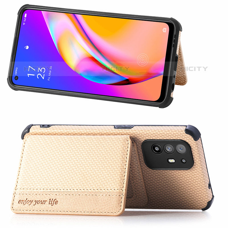 Funda Silicona Carcasa Ultrafina Goma con Magnetico S01D para Oppo Reno5 Z 5G