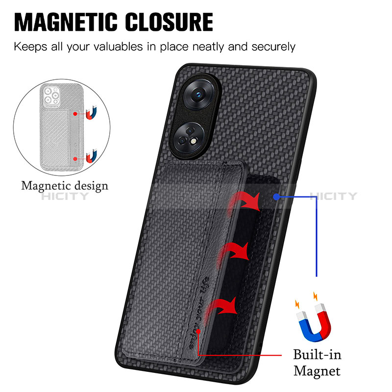 Funda Silicona Carcasa Ultrafina Goma con Magnetico S01D para Oppo Reno8 T 4G