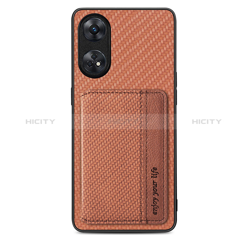 Funda Silicona Carcasa Ultrafina Goma con Magnetico S01D para Oppo Reno8 T 4G Marron