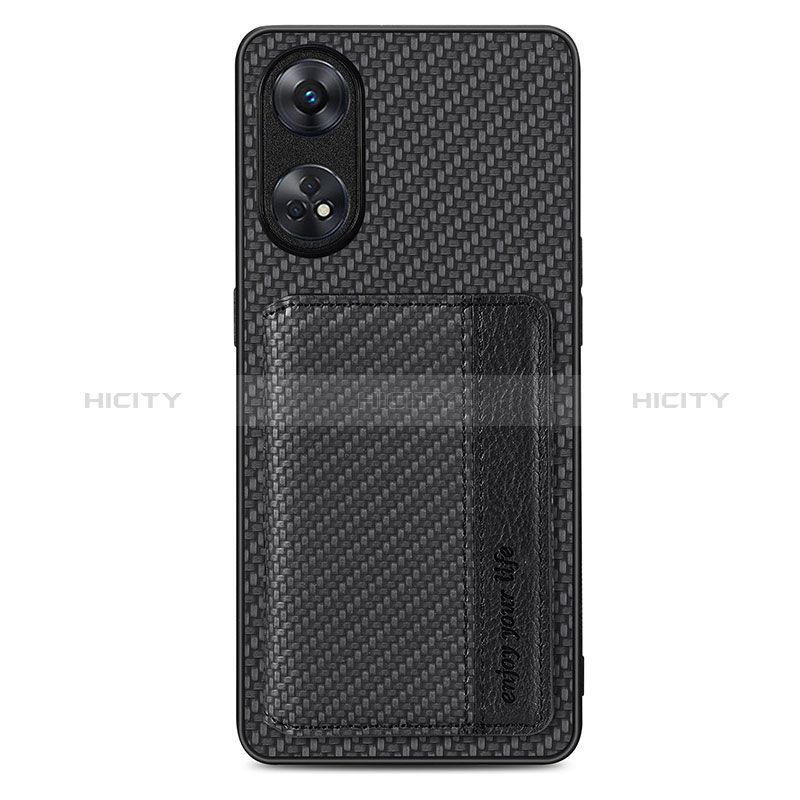 Funda Silicona Carcasa Ultrafina Goma con Magnetico S01D para Oppo Reno8 T 4G Negro