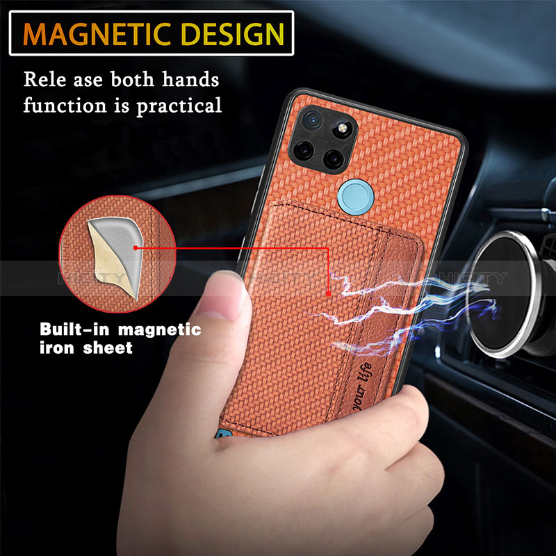 Funda Silicona Carcasa Ultrafina Goma con Magnetico S01D para Realme C21Y