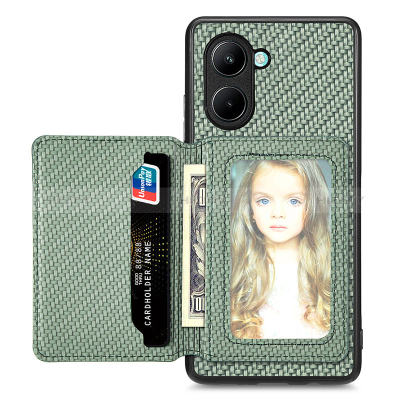 Funda Silicona Carcasa Ultrafina Goma con Magnetico S01D para Realme C33 Verde