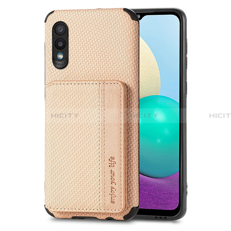 Funda Silicona Carcasa Ultrafina Goma con Magnetico S01D para Samsung Galaxy A02 Oro