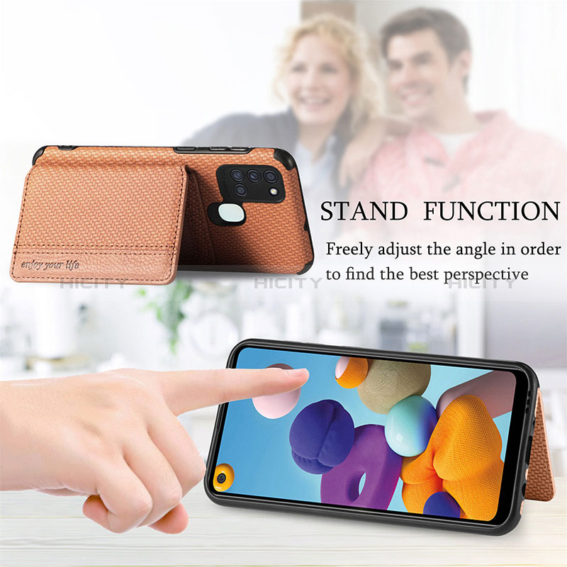 Funda Silicona Carcasa Ultrafina Goma con Magnetico S01D para Samsung Galaxy A21s