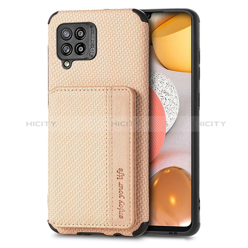 Funda Silicona Carcasa Ultrafina Goma con Magnetico S01D para Samsung Galaxy A42 5G Oro