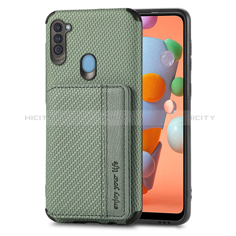 Funda Silicona Carcasa Ultrafina Goma con Magnetico S01D para Samsung Galaxy M11 Verde