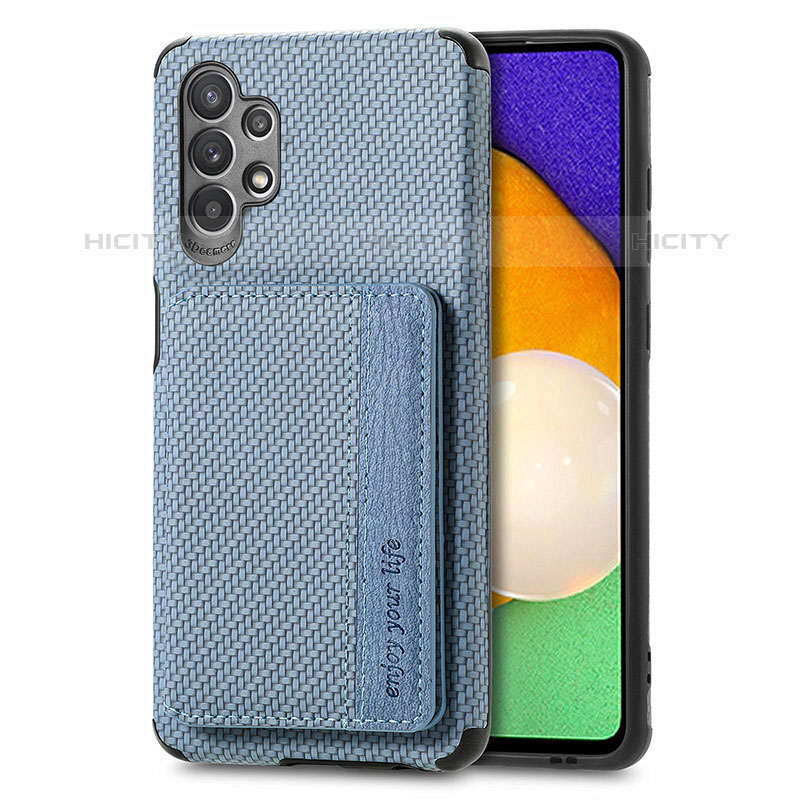 Funda Silicona Carcasa Ultrafina Goma con Magnetico S01D para Samsung Galaxy M32 5G Azul