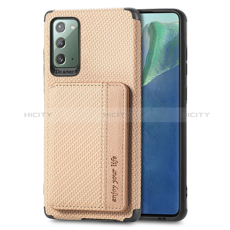 Funda Silicona Carcasa Ultrafina Goma con Magnetico S01D para Samsung Galaxy Note 20 5G Oro