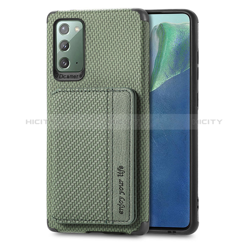 Funda Silicona Carcasa Ultrafina Goma con Magnetico S01D para Samsung Galaxy Note 20 5G Verde