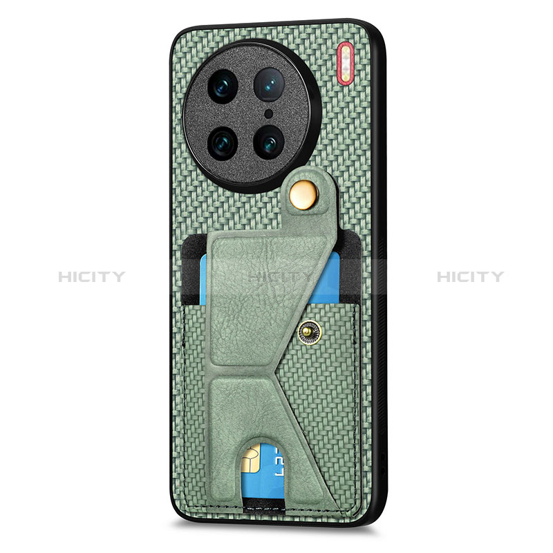 Funda Silicona Carcasa Ultrafina Goma con Magnetico S01D para Vivo X90 Pro 5G Verde