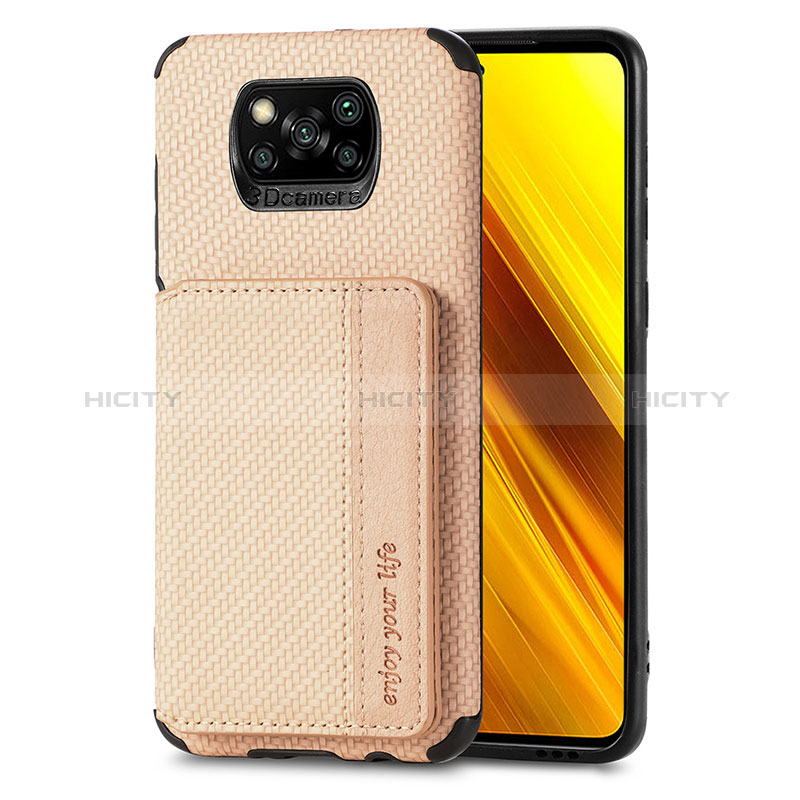 Funda Silicona Carcasa Ultrafina Goma con Magnetico S01D para Xiaomi Poco X3 NFC Oro