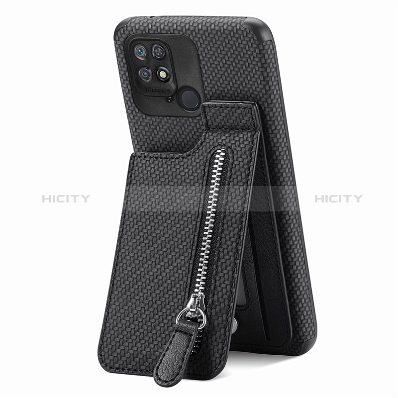 Funda Silicona Carcasa Ultrafina Goma con Magnetico S01D para Xiaomi Redmi 10 India Negro