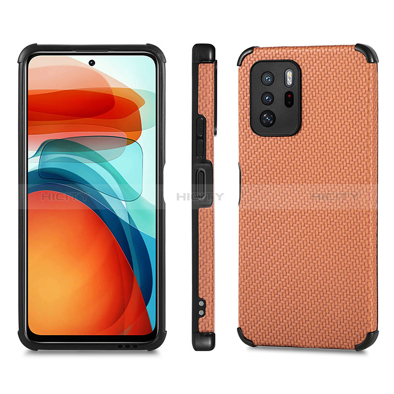 Funda Silicona Carcasa Ultrafina Goma con Magnetico S01D para Xiaomi Redmi Note 10 Pro 5G Marron