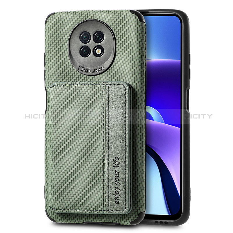 Funda Silicona Carcasa Ultrafina Goma con Magnetico S01D para Xiaomi Redmi Note 9 5G Verde