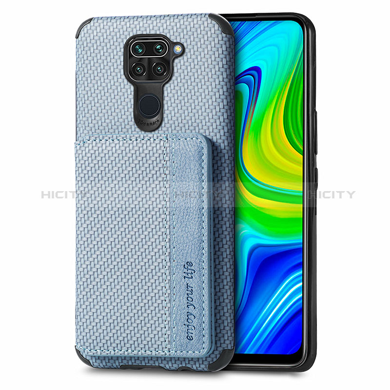 Funda Silicona Carcasa Ultrafina Goma con Magnetico S01D para Xiaomi Redmi Note 9 Azul