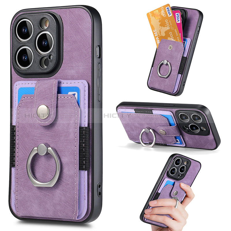 Funda Silicona Carcasa Ultrafina Goma con Magnetico S02D para Apple iPhone 14 Pro Morado