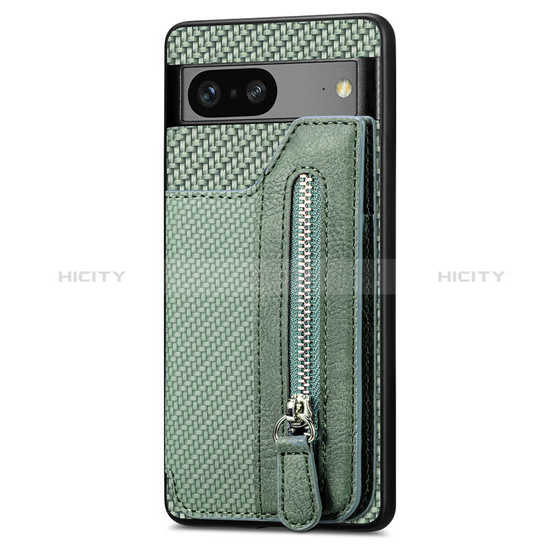 Funda Silicona Carcasa Ultrafina Goma con Magnetico S02D para Google Pixel 7a 5G Verde