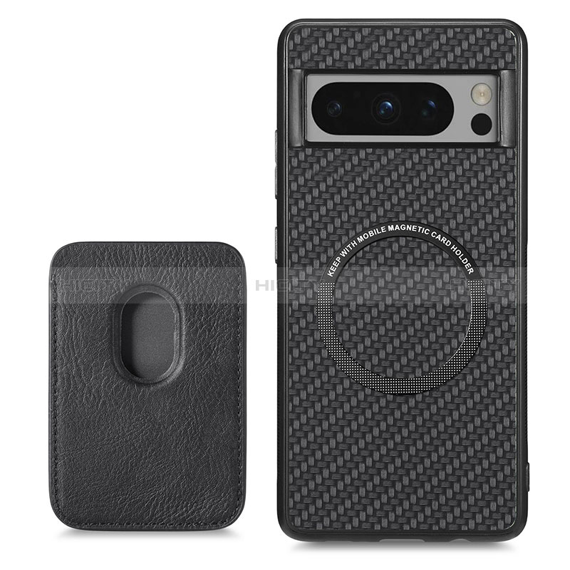 Funda Silicona Carcasa Ultrafina Goma con Magnetico S02D para Google Pixel 8 Pro 5G Negro