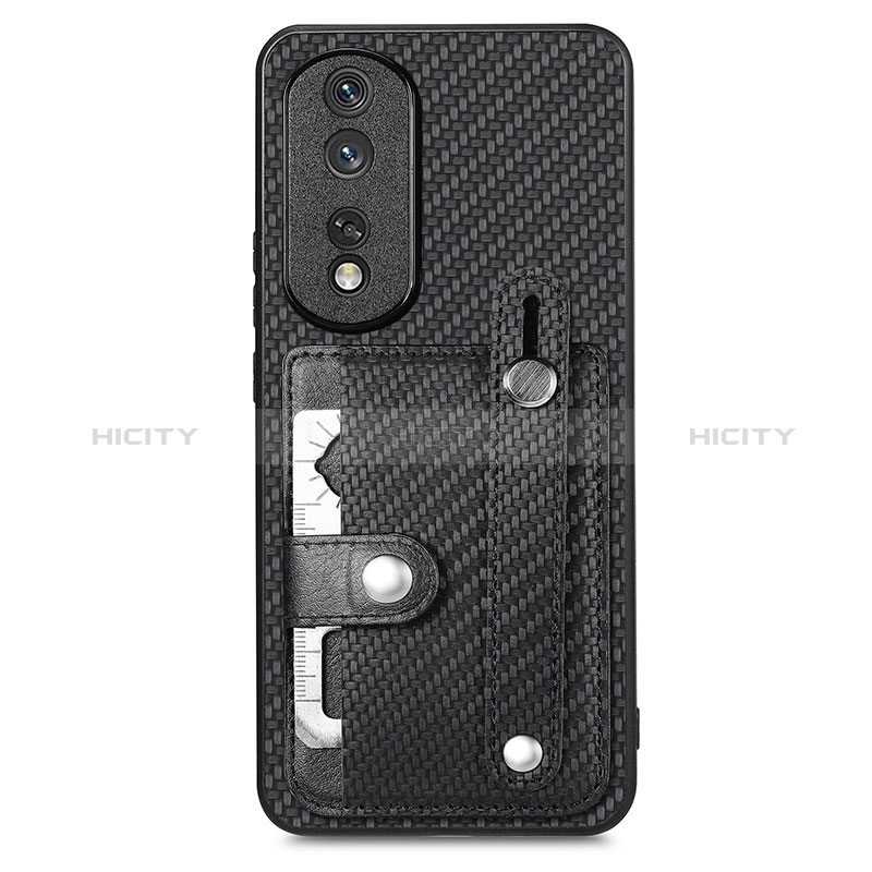 Funda Silicona Carcasa Ultrafina Goma con Magnetico S02D para Huawei Honor 80 Pro Flat 5G Negro