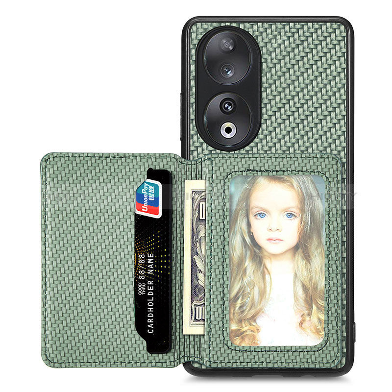 Funda Silicona Carcasa Ultrafina Goma con Magnetico S02D para Huawei Honor 90 5G Verde