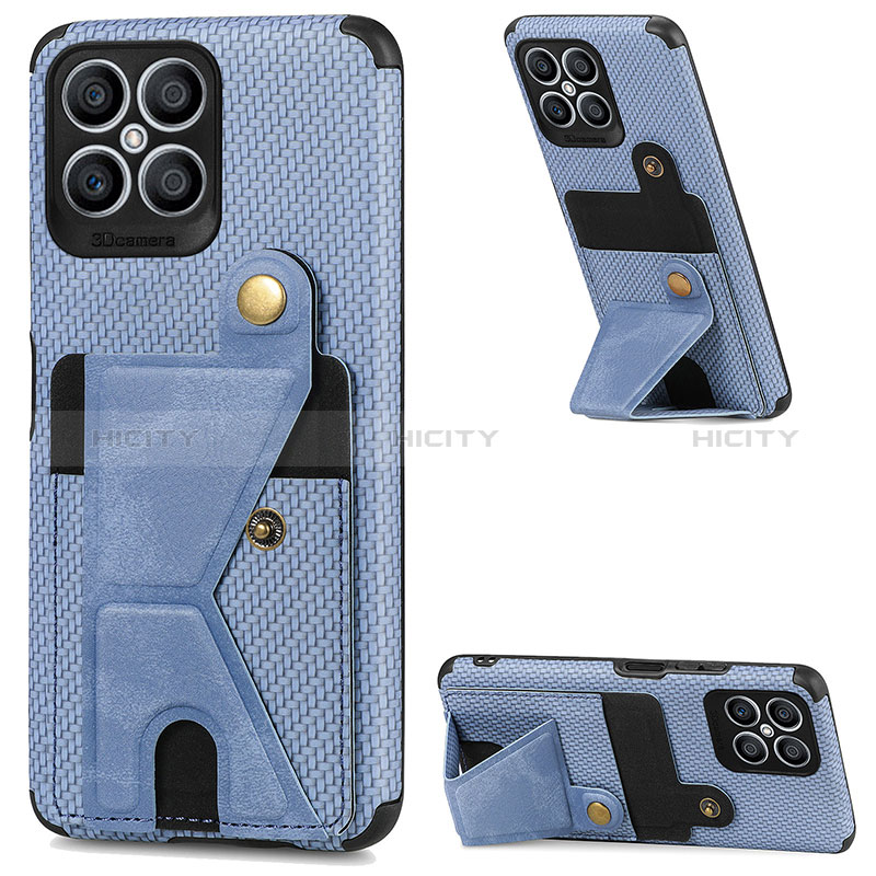 Funda Silicona Carcasa Ultrafina Goma con Magnetico S02D para Huawei Honor X8 4G Azul