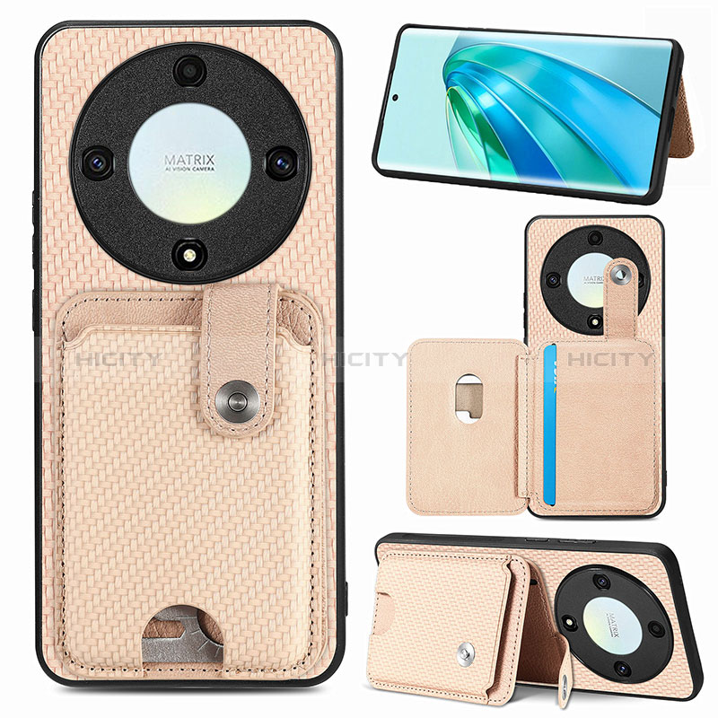 Funda Silicona Carcasa Ultrafina Goma con Magnetico S02D para Huawei Honor X9a 5G Oro