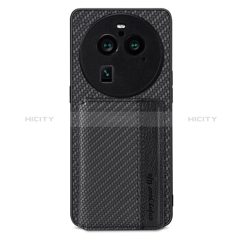 Funda Silicona Carcasa Ultrafina Goma con Magnetico S02D para Oppo Find X6 Pro 5G Negro