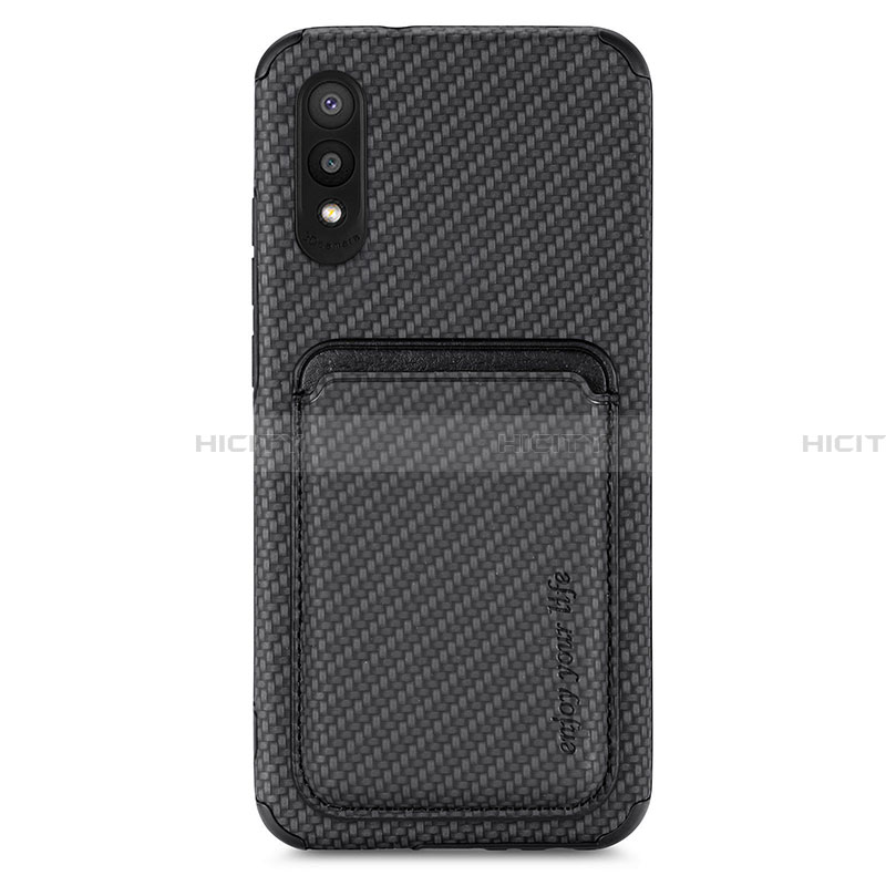 Funda Silicona Carcasa Ultrafina Goma con Magnetico S02D para Samsung Galaxy A02 Negro