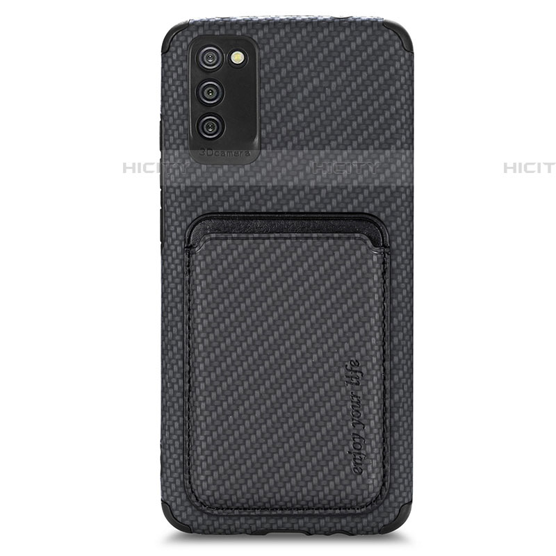 Funda Silicona Carcasa Ultrafina Goma con Magnetico S02D para Samsung Galaxy A03s Negro