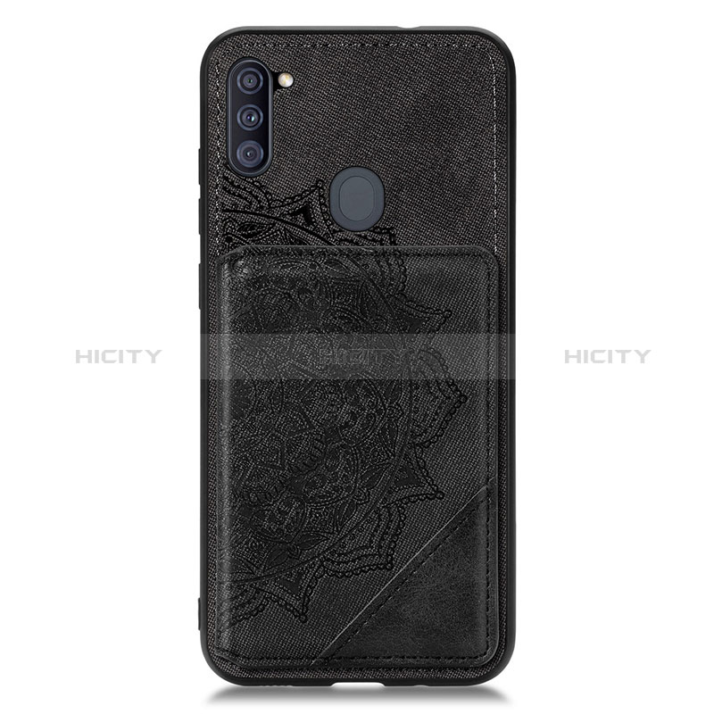 Funda Silicona Carcasa Ultrafina Goma con Magnetico S02D para Samsung Galaxy A11 Negro