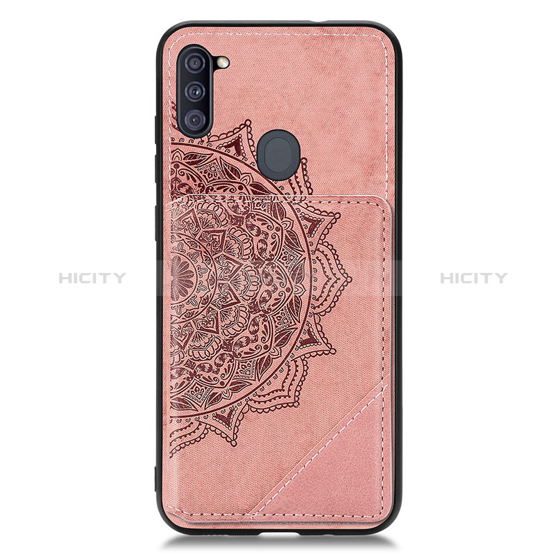 Funda Silicona Carcasa Ultrafina Goma con Magnetico S02D para Samsung Galaxy A11 Oro Rosa