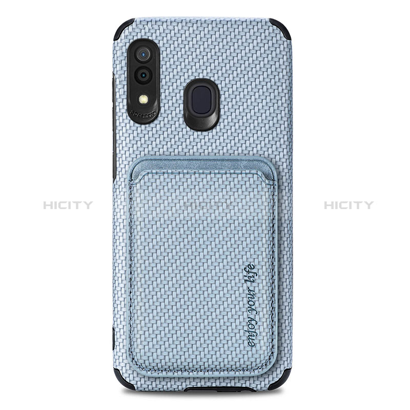 Funda Silicona Carcasa Ultrafina Goma con Magnetico S02D para Samsung Galaxy A30 Azul