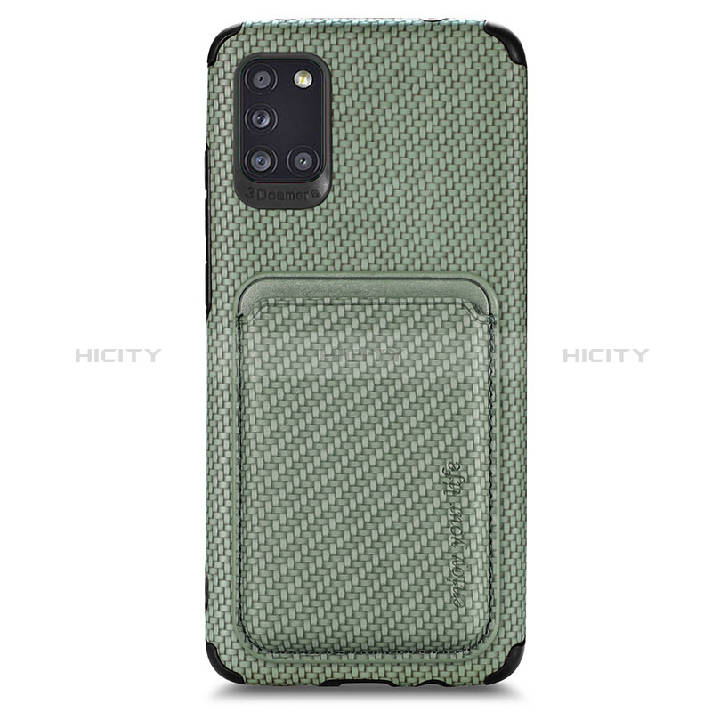 Funda Silicona Carcasa Ultrafina Goma con Magnetico S02D para Samsung Galaxy A31 Verde