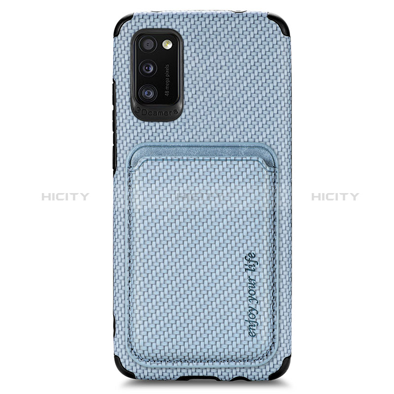 Funda Silicona Carcasa Ultrafina Goma con Magnetico S02D para Samsung Galaxy A41 Azul