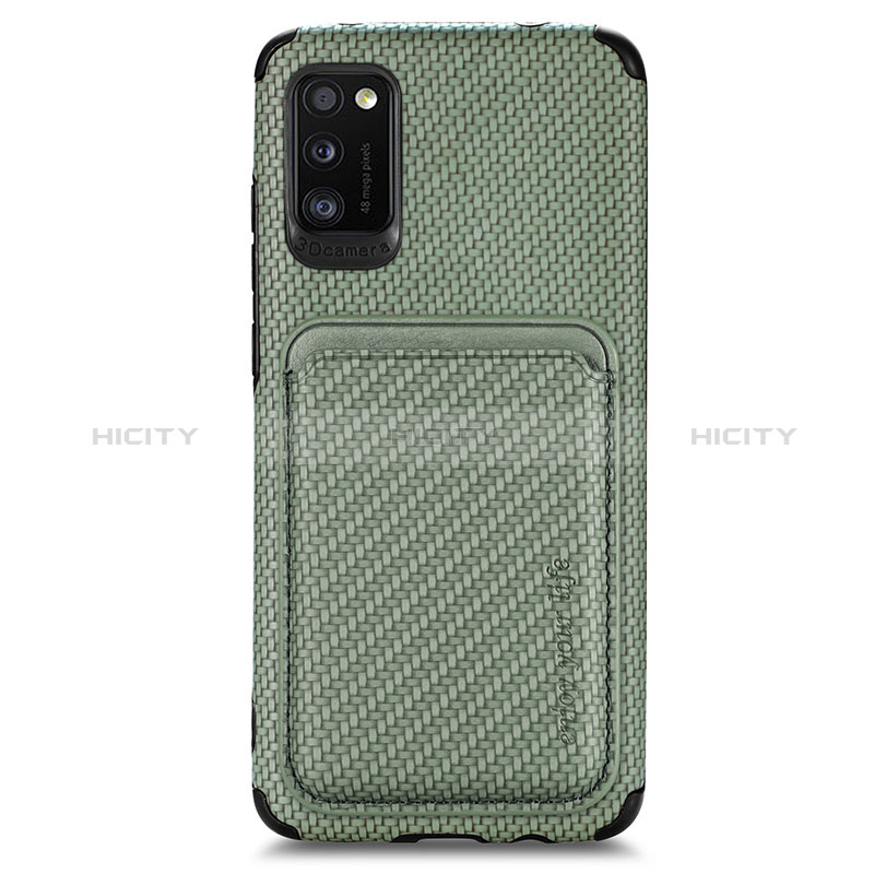 Funda Silicona Carcasa Ultrafina Goma con Magnetico S02D para Samsung Galaxy A41 Verde