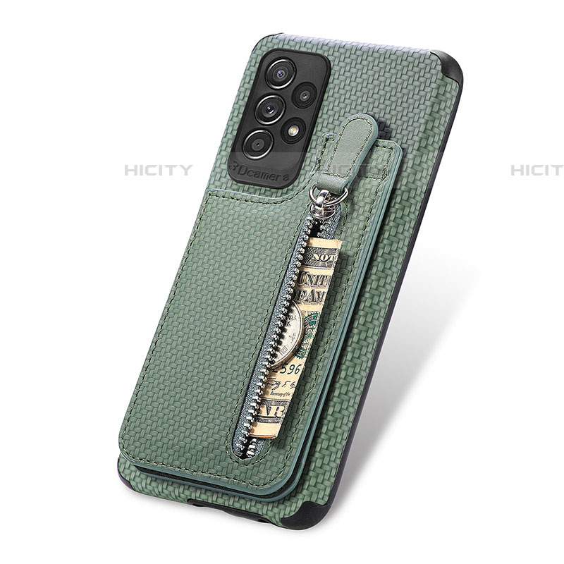 Funda Silicona Carcasa Ultrafina Goma con Magnetico S02D para Samsung Galaxy A52 5G Verde