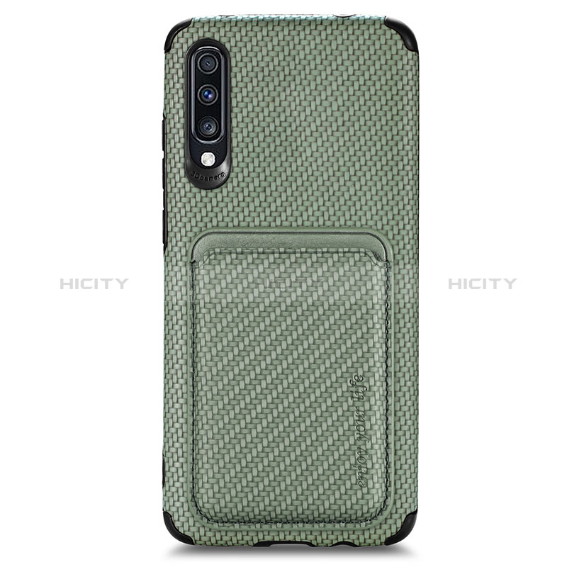 Funda Silicona Carcasa Ultrafina Goma con Magnetico S02D para Samsung Galaxy A70 Verde